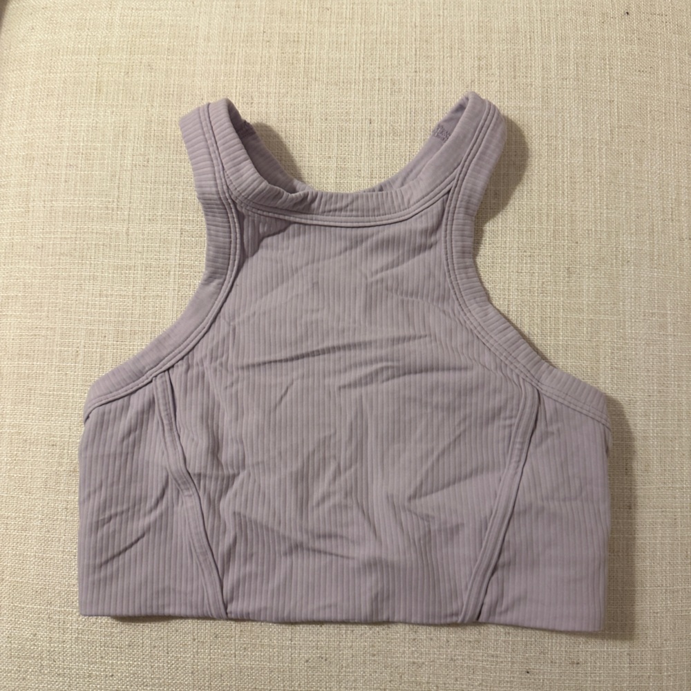 lululemon Ribbed Nulu High-Neck Bra. Size 6: Faint Lavender